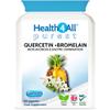 Health4All Quercetin 400mg + Bromelain 100mg per Capsule, Natural Antihistamine, Balances Immune Response, Pure Vegan 60 Capsules (not Tablets) | Made in UK view 1