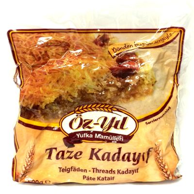 4 x 500 g Fresh Kadayif Dough Threads Angel Hair Knefe Taze Kadayif