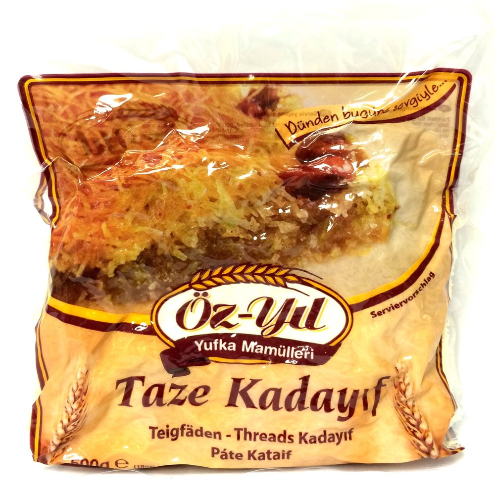 4 x 500 g Fresh Kadayif Dough Threads Angel Hair Knefe Taze Kadayif