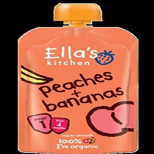 Organic Baby Food - Peaches & Bananas 6-Pack Ella's Kitchen 6 x 3.5 oz Box by Ella's Kitchen