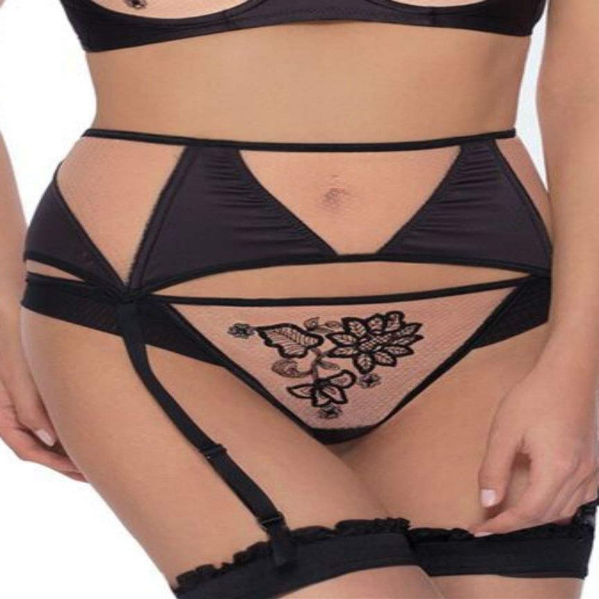 Roza Mehendi Suspender Belt Black Small, 90 g