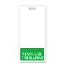 "MASSAGE THERAPIST" Vertical Badge Buddy with Green border from Specialist ID, Sold Individually view 1