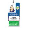 "MASSAGE THERAPIST" Vertical Badge Buddy with Green border from Specialist ID, Sold Individually view 2