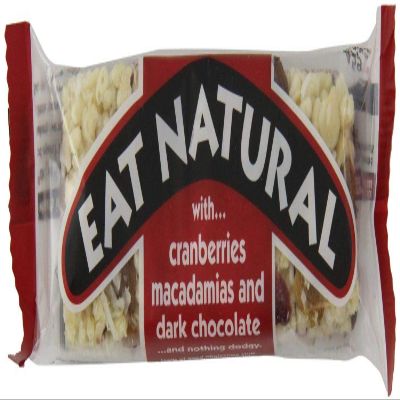 Eat Natural - Dark Chocolate Coated Cranberry Macadamia Bar - 45g x 12