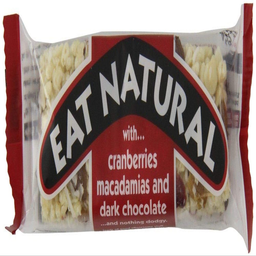 Eat Natural - Dark Chocolate Coated Cranberry Macadamia Bar - 45g x 12