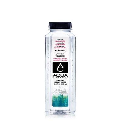 Aqua Carpatica Natural Spring Water Bottles, Naturally Filtered Alkaline Pure Water, 500ml / 16.9 oz. (24 Pack)