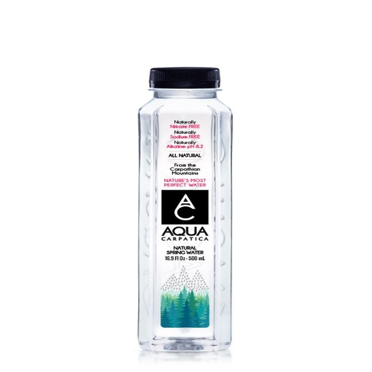 Aqua Carpatica Natural Spring Water Bottles, Naturally Filtered Alkaline Pure Water, 500ml / 16.9 oz. (24 Pack)