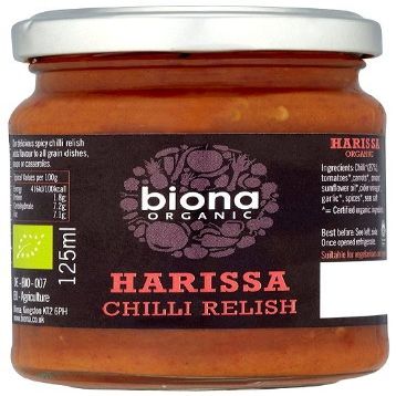 Biona Org Harrissa Chilli Relish 125g X 4 (Pack of 4)