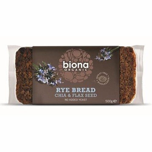 Biona Org Rye Chia Bread 500g X 5 (Pack of 5)