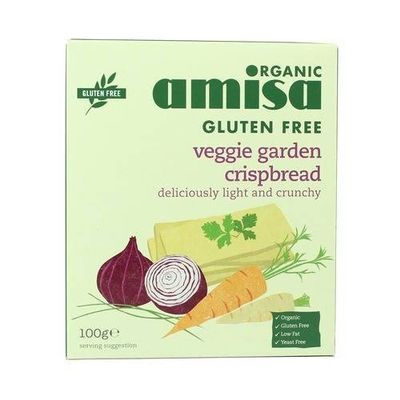 Amisa GF Veggie Crispbread Organic 100g X 7 (Pack of 7)