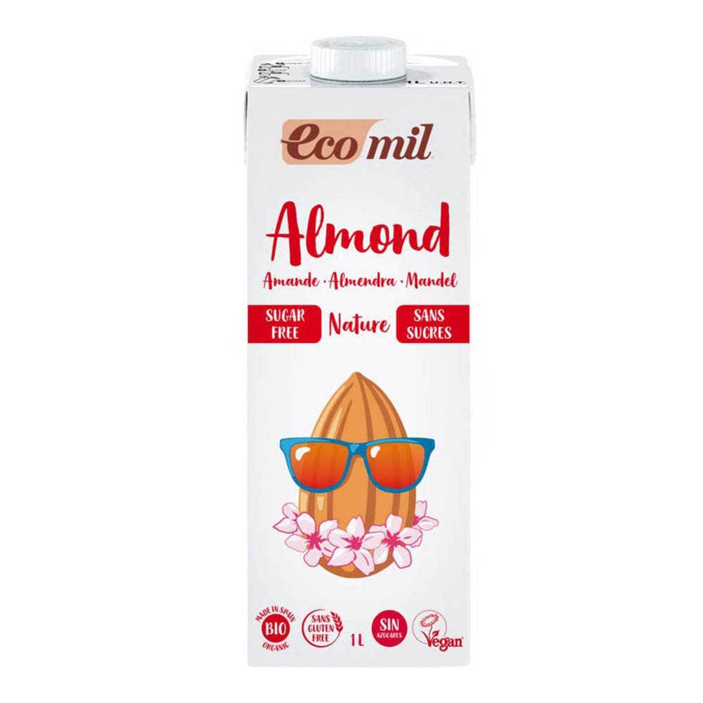 Ecomil Almond Drink + No Added Sugar 1000ml X 4 (Pack of 4)