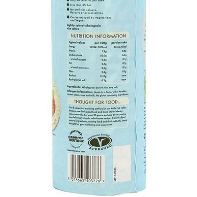 Kallo Low Fat Rice Cakes 130g X 8 (Pack of 8)