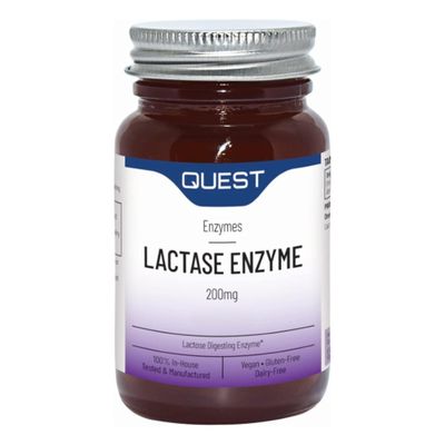 Quest Lactase Enzyme 200mg Lactose Intolerance Relief. 2000 ALU Fast Relief Dairy Enzymes Digestive Supplement to Prevent Gas, Bloating & Diarrhoea. Dairy, Gluten Free & Vegan (2 Pack x 30 Tablets)