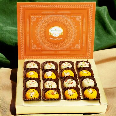 Ghasitaram Gifts Indian Sweets - Mawa Peda (Kesar)(400 GMS)