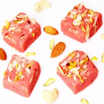 Ghasitaram Gifts Indian Sweets - Sugar Free Rose Barfi 400 GMS