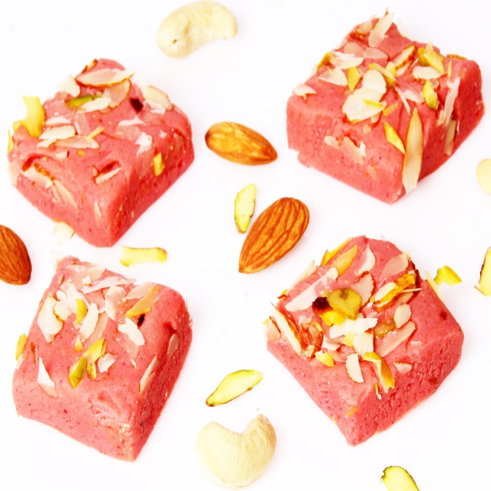 Ghasitaram Gifts Indian Sweets - Sugar Free Rose Barfi 400 GMS