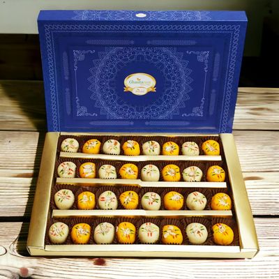 Ghasitaram Gifts Indian Sweets - Sugar Free Sweets - Mawa Peda (White) (800 GMS)