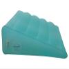 OBBO MED HR-7510 Inflatable Portable Bed Wedge Pillow with Velour Surface for Sleeping, Travel, Trip Vacation, Horizontal Indention Prevent Sliding, 23" x 22" x(7.5"~1.5"), Cyan view 1
