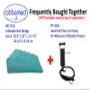 OBBO MED HR-7510 Inflatable Portable Bed Wedge Pillow with Velour Surface for Sleeping, Travel, Trip Vacation, Horizontal Indention Prevent Sliding, 23" x 22" x(7.5"~1.5"), Cyan view 4