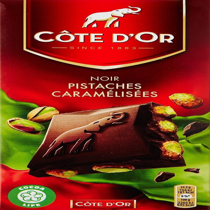 Cte d'Or - Belgian Dark Chocolate & Caramelized Pistachios 70% - Bloc Chocolat Cte d'Or Noir Pistaches Caramlises - 200g