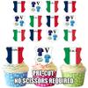 AK Giftshop PRE-CUT Six Nations Rugby France V Itlay Cake Decorations - Edible Stand-up Cupcake Toppers (Pack of 12) view 1