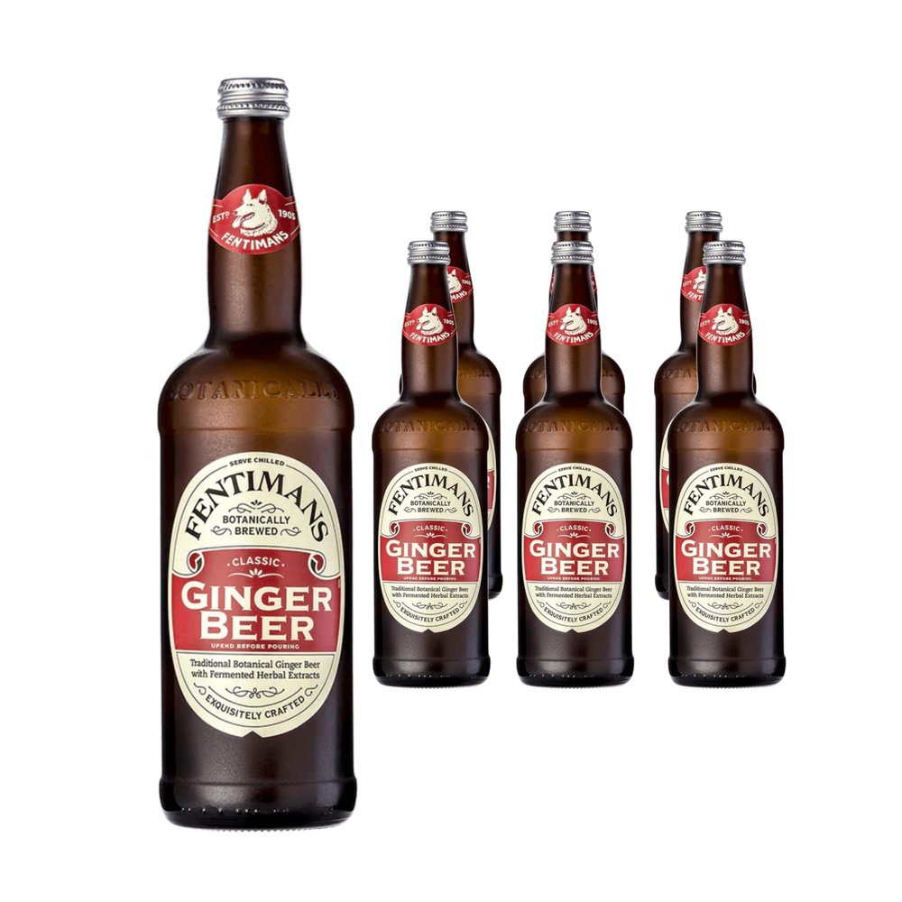Fentimans Ginger Beer - Botanically Brewed Soft Drink - Exquisitely Crafted & Refreshing Soft Drinks - Gluten-Free and Vegan Friendly Soft Drinks - 6 x 750 ml Bottles