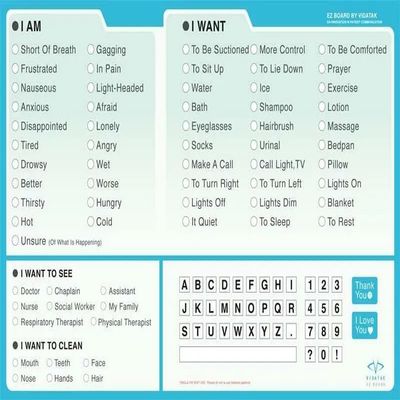 EZ Board Vidatak Patient Communication Board, English by Vidatak EZ Board
