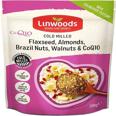 Linwoods Milled Flaxseed, Almonds, Walnuts, Brazil Nuts & Q10 | 4 Pack x 200g Bag