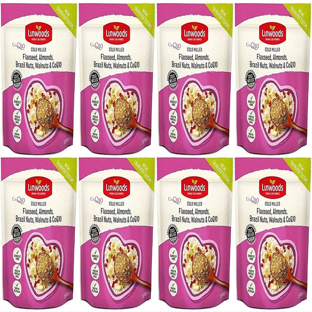 (Pack Of 8) - Milled Flaxseed, Almonds, Brazil Nuts & Q10 | LINWOODS