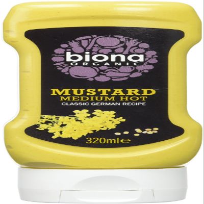 BIONA Organic Mustard Medium Hot Classic German 300ml (PACK OF 3)