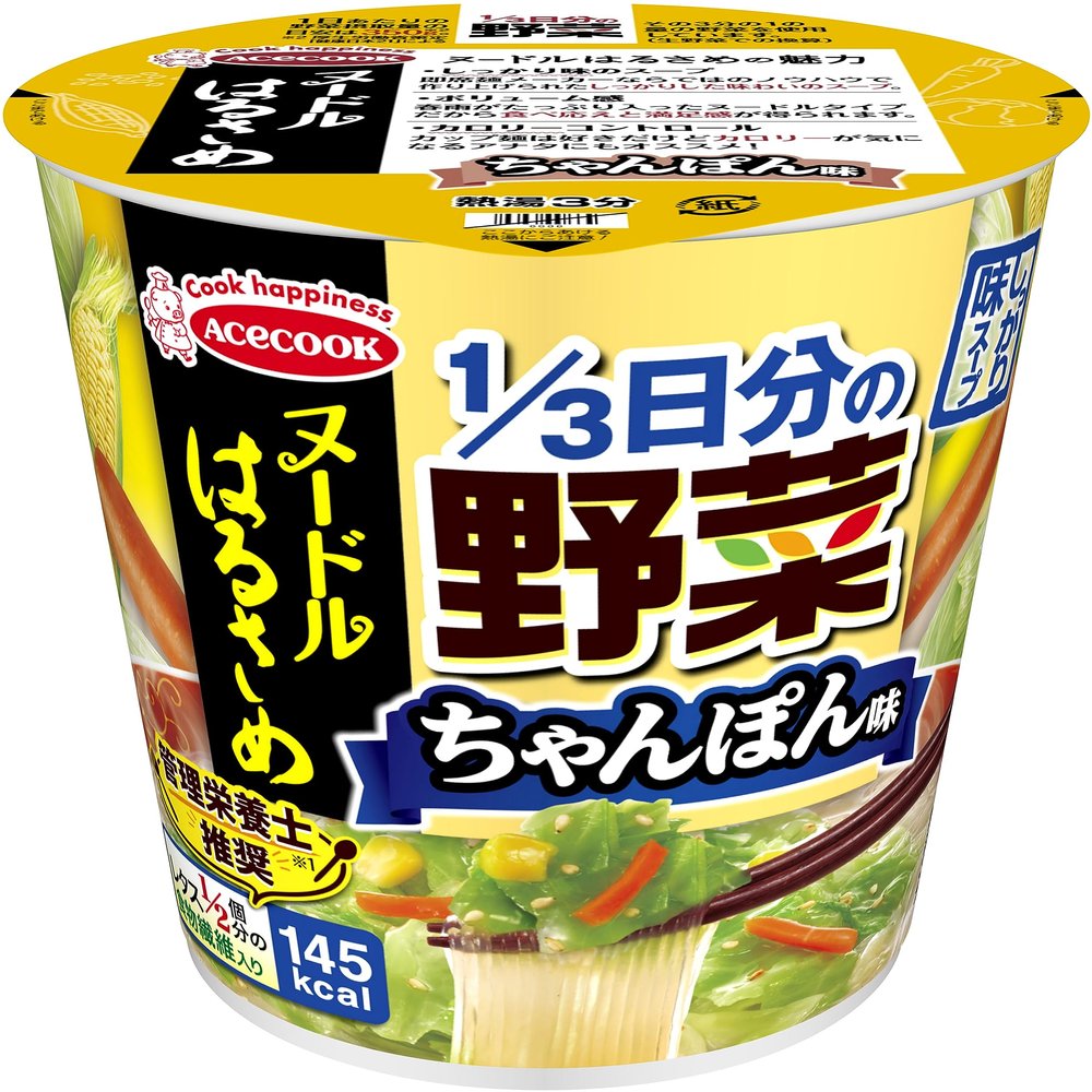 Acecook noodle vermicelli 1/3 days worth of vegetables Chanpon taste 43gX6 pieces