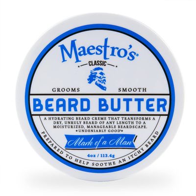 Maestros Classic BEARD BUTTER | Anti-Itch, Extra Soothing, Hydrating Beard Creme For All Beard Types & Lengths- Mark of a Man Blend, 4 Ounce