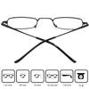 Mini Brille - Mini Slim Metal Reading Glasses, Stainless Steel Frame (Black), Slim-Fit Aluminium Case, Slimline Reading Aid Men and Women +2.00 Magnification view 4
