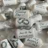 100 Personalised Silver Rings MINI Love Hearts Sweets - Our Wedding Day MR and MRS view 2