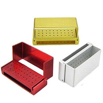 Earlywish 3pcs FG High Speed Burs, Autoclavable Disinfection Holder Block Sterilizer, Assorted Color