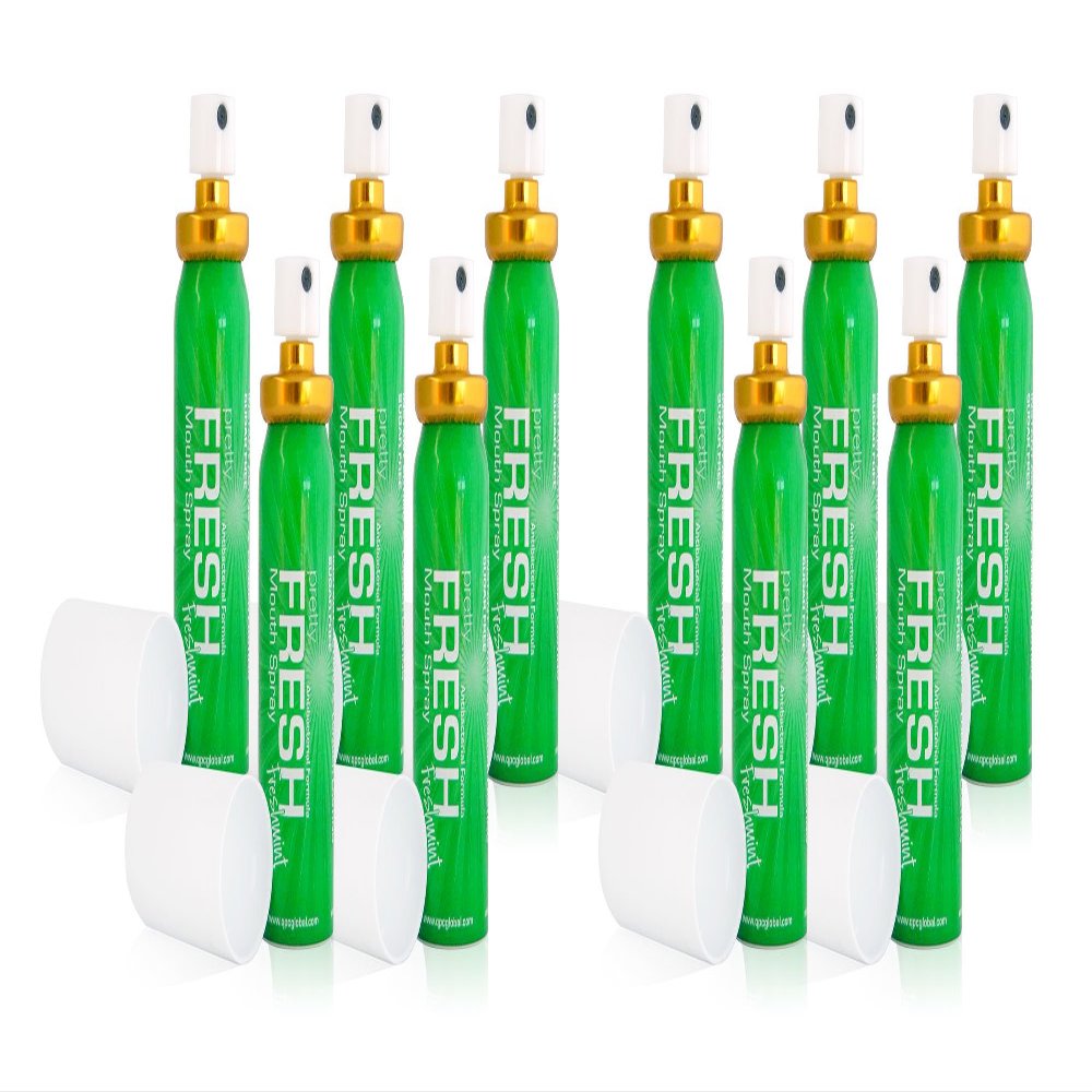 10x Fresh MINT BREATH SPRAY Antibacterial SUGAR FREE Bad Breath & Smokers 20ml