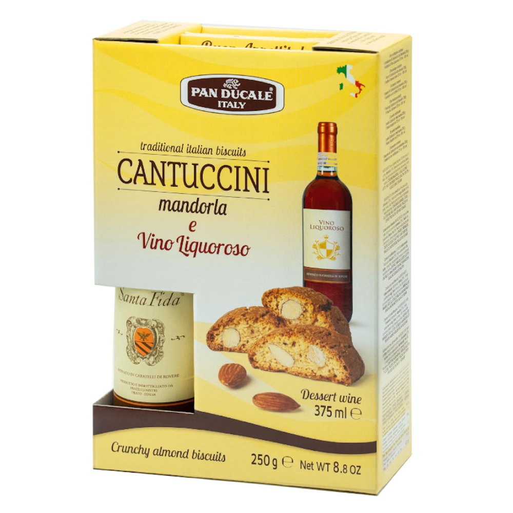 Pan Ducale - Cantuccini and Sweet Dessert Wine - Traditional Italian crunchy biscuits - 250 g