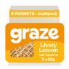 Graze Lively Lemon Oat Flapjacks, Vegetarian Healthy Snacks, High in Fibre, 3 Bars per Punnet, Whole Oats & Natural Flavours - Packaging may vary-(9 x 50g Snacks) view 1