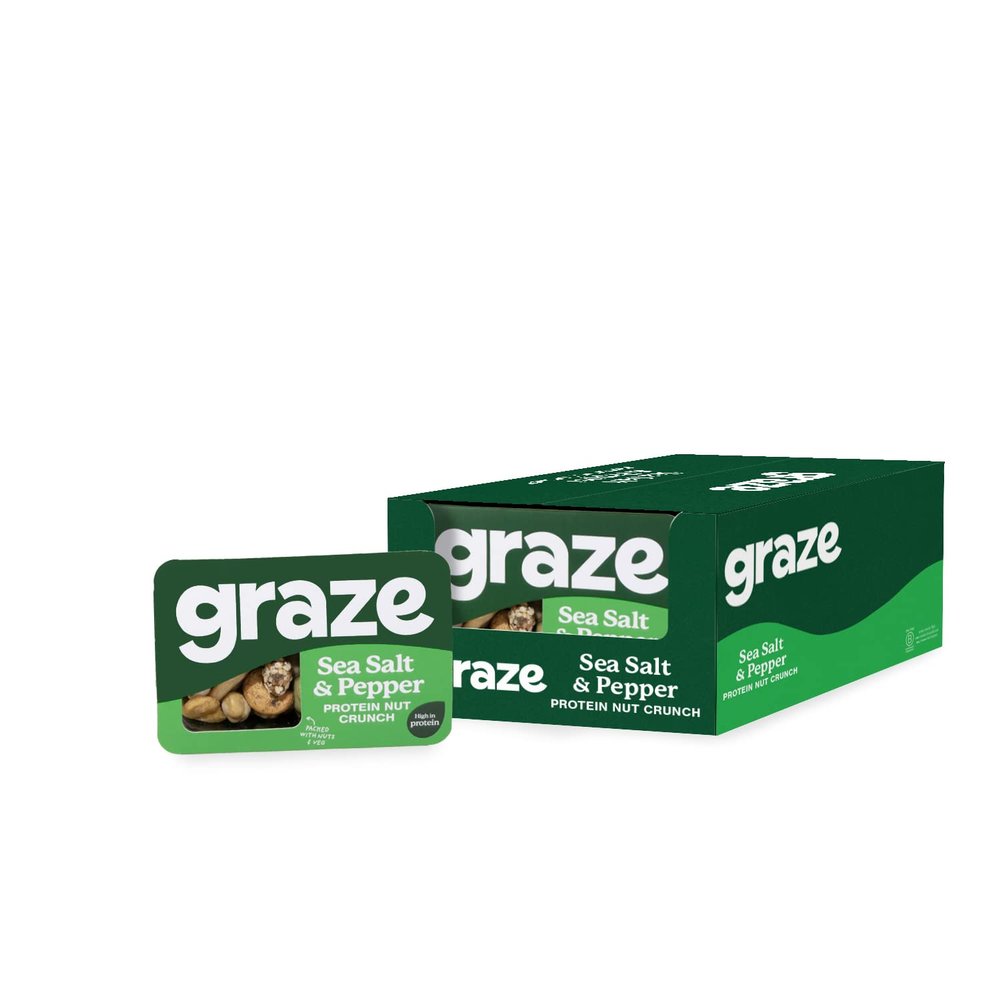 Graze - Vegan Savoury Healthy Snacks, High in Protein & Fibre - Packaging may vary (Salt&Pepper)