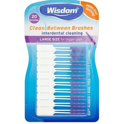 3x Wisdom Clean Between Interdental Brushes - Pack of 20 - Size Large Purple by Wisdom by Judastice