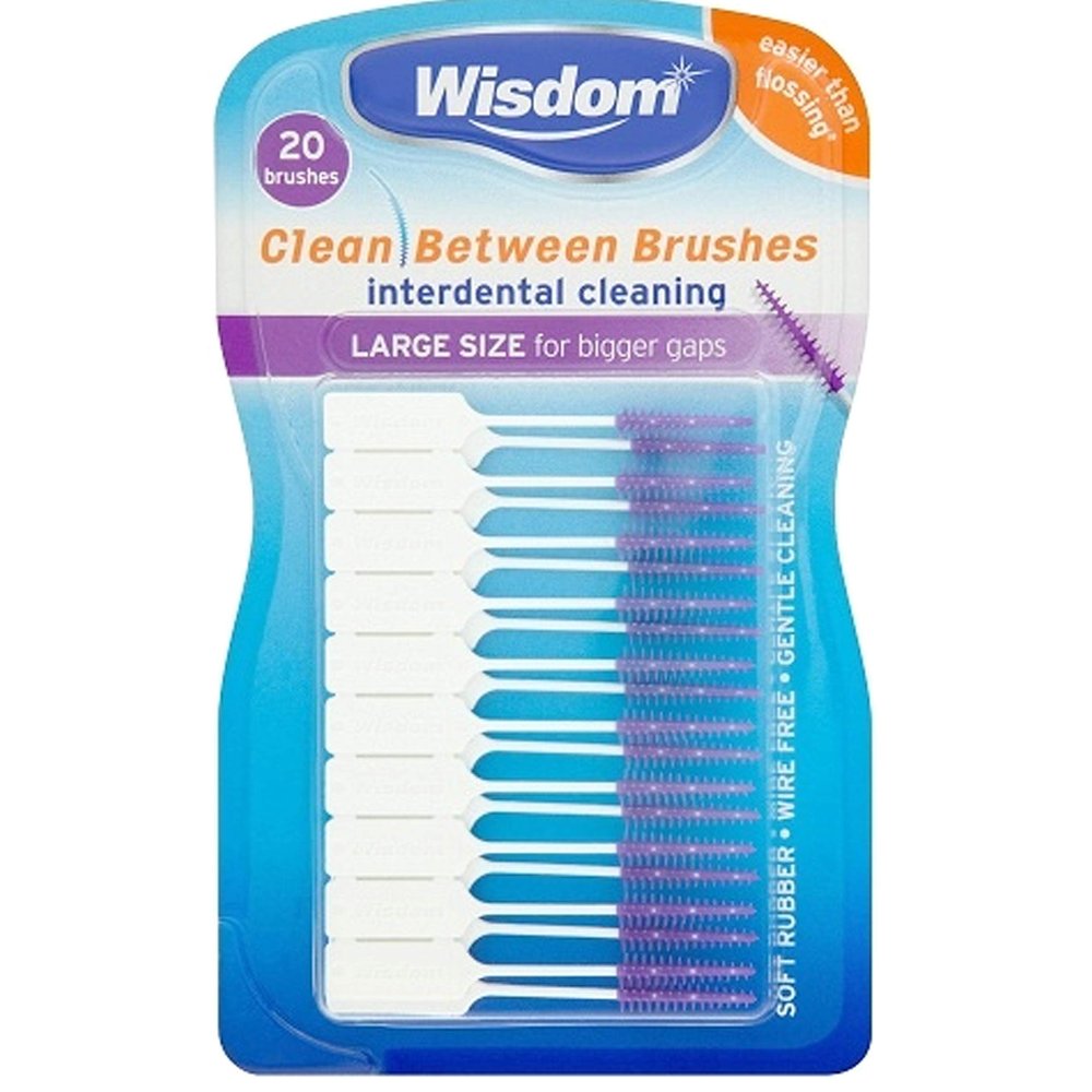 3x Wisdom Clean Between Interdental Brushes - Pack of 20 - Size Large Purple by Wisdom by Judastice