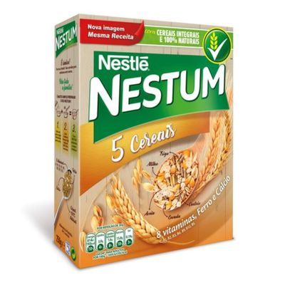 Breakfast Cereals with 5 Cereals, NESTL, Country of Origin Portugal, Box 250 g - Flocos de Cereais NESTUM 5 Cereais 250g