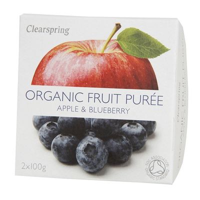 Clearspring Fruit Puree Apple & Blueberry 2 X 100 g (order 12 for trade outer)