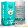 Vegetology, Vegan Omega 3 Capsules High Strength, 800mg of EPA DHA from Algae Oil, with Added Vitamin D3, Supports Heart, Brain Function and Eye Health, 60 Capsules, UK Made view 1