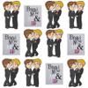 AK Giftshop PRE-CUT New Mr and Mr Wedding/Civil Partnership Mix - Edible Stand-up Cupcake Toppers (pack of 12) view 2