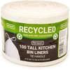 100 Recycled Tie Handle Tall Kitchen Bin Liners (Fits up to 50L Kitchen Bins) by Banquet view 1