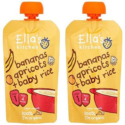 (2 Pack) - Ellas Kitchen - S1 Baby Rice Banana & Apricot | 120g | 2 PACK BUNDLE by ELLA'S KITCHEN (VEGETARIAN)