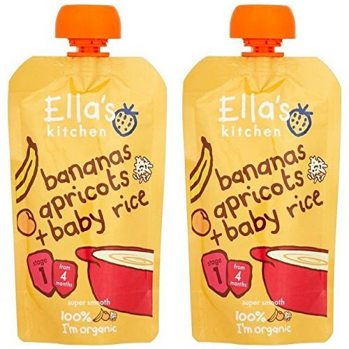 (2 Pack) - Ellas Kitchen - S1 Baby Rice Banana & Apricot | 120g | 2 PACK BUNDLE by ELLA'S KITCHEN (VEGETARIAN)