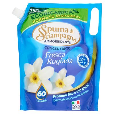 Ecoricarica Champagne Foam Pure Fresh Concentrated Liquid Softener, 60 Washes, 1200 ml