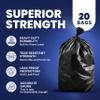 Plasticplace Contractor Trash Bags 55-60 Gallon  6.0 Mil  Black Heavy Duty Garbage Bag  36 x 58 (20 Count) (CON55X620A) view 4